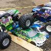 Grave Digger, Son-Uva Digger and Maximum Destruction on the car pit